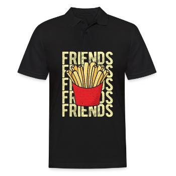 Pommes Fritten Frites Pommes Fans - Friends? Gesch - Männer Poloshirt - Schwarz - Vorne - Kai (181cm)