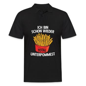 Ich bin schon wieder total unterpommest - Pommes F - Männer Poloshirt - Schwarz - Vorne - Kai (181cm)