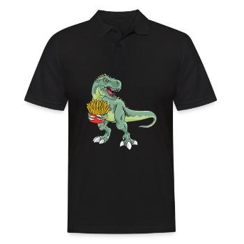 Pommesaurier Pommes Frites Dinosaurier T Rex Fritt - Männer Poloshirt - Schwarz - Vorne - Kai (181cm)