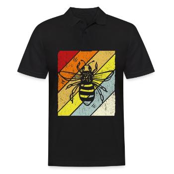 Vintage Bienen Flüsterer Bee Imker Biene Imkerei M - Männer Poloshirt - Schwarz - Vorne - Kai (181cm)