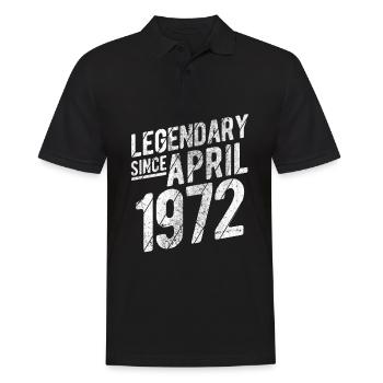 Retro 50th Birthday Gift Legendary Since April 197 - Männer Poloshirt - Schwarz - Vorne - Kai (181cm)