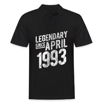 Retro 30th Birthday Gift Legendary Since April 199 - Männer Poloshirt - Schwarz - Vorne - Kai (181cm)
