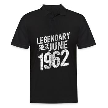 60th Birthday Gift Legendary Since June 1962 60 Ye - Männer Poloshirt - Schwarz - Vorne - Kai (181cm)