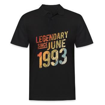 30th Birthday Gift Legendary Since June 1993 30 Ye - Männer Poloshirt - Schwarz - Vorne - Kai (181cm)