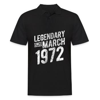 50th Birthday Gift Legendary Since March 1972 50 Y - Männer Poloshirt - Schwarz - Vorne - Kai (181cm)