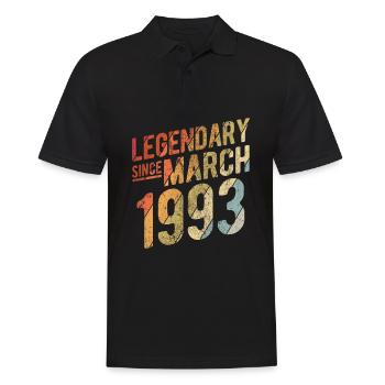 30th Birthday Gift Legendary Since March 1993 30 Y - Männer Poloshirt - Schwarz - Vorne - Kai (181cm)