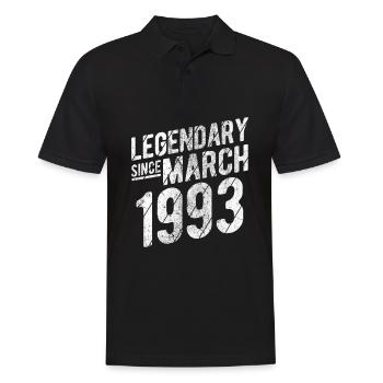 30th Birthday Gift Legendary Since March 1993 30 Y - Männer Poloshirt - Schwarz - Vorne - Kai (181cm)
