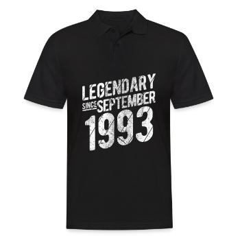 30th Birthday Gift Legendary Since September 1993 - Männer Poloshirt - Schwarz - Vorne - Kai (181cm)