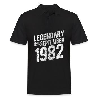 40th Birthday Gift Legendary Since September 1982 - Männer Poloshirt - Schwarz - Vorne - Kai (181cm)