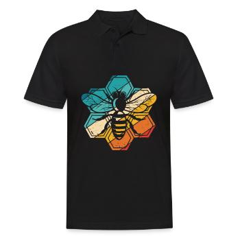 Vintage Bienen Flüsterer Bee Imker Biene Imkerei M - Männer Poloshirt - Schwarz - Vorne - Kai (181cm)
