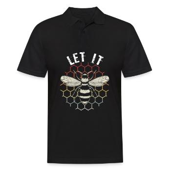 Let It Bee Bienen Flüsterer - Imker Biene Imkerei - Männer Poloshirt - Schwarz - Vorne - Kai (181cm)