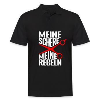 Meine Schere - Meine Regeln Friseur Salon Friseuri - Männer Poloshirt - Schwarz - Vorne - Kai (181cm)
