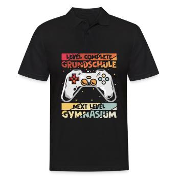 Level Complete Einschulung Gymnasium 5. Klasse Gam - Männer Poloshirt - Schwarz - Vorne - Kai (181cm)