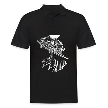Retro Samurai Krieger Schwert Japanisches Ninja Ge - Männer Poloshirt - Schwarz - Vorne - Kai (181cm)
