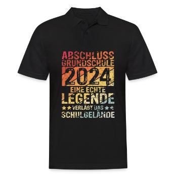 Grundschule - Eine Legende Grundschule Abschluss 2 - Männer Poloshirt - Schwarz - Vorne - Kai (181cm)