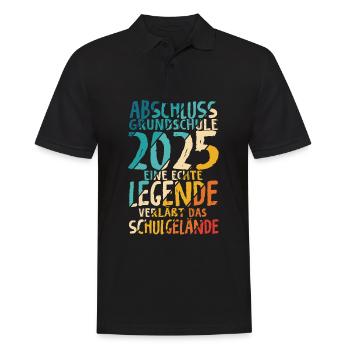 Grundschule 2025 Eine Legende Grundschule Abschlus - Männer Poloshirt - Schwarz - Vorne - Kai (181cm)