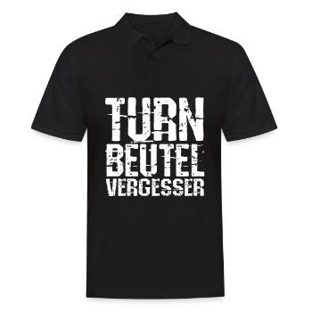 Turnbeutel Vergesser Für Den Turnunterricht Sportu - Männer Poloshirt - Schwarz - Vorne - Kai (181cm)