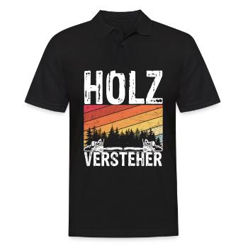Holz Versteher - Holzarbeiter Tischler Geschenk Sc - Männer Poloshirt - Schwarz - Vorne - Kai (181cm)