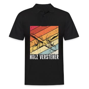 Holz Versteher - Forstwirtschaft Försterkleidung T - Männer Poloshirt - Schwarz - Vorne - Kai (181cm)