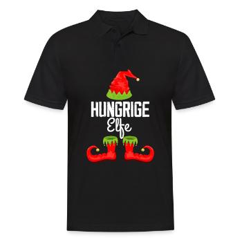 Hungrige Elfe Partnerlook Weihanchten Geschenk für - Männer Poloshirt - Schwarz - Vorne - Kai (181cm)