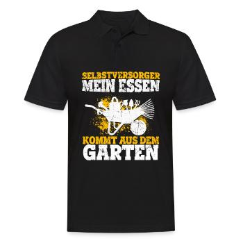 Selbstversorger Mein Essen Kommt Aus Dem Garten - - Männer Poloshirt - Schwarz - Vorne - Kai (181cm)