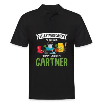 Selbstversorger Mein Essen Kommt Aus Dem Garten - - Männer Poloshirt - Schwarz - Vorne - Kai (181cm)