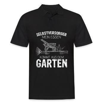 Selbstversorger Mein Essen Kommt Aus Dem Garten - - Männer Poloshirt - Schwarz - Vorne - Kai (181cm)
