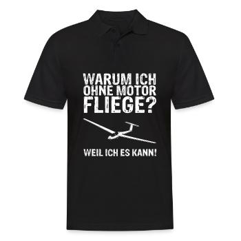 Segelfliegen Ohne Motor Gleitflugzeug Segelflugzeu - Männer Poloshirt - Schwarz - Vorne - Kai (181cm)