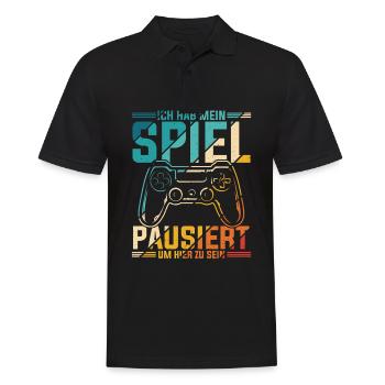 Gamer Zocker Design PC Spiel Gaming Geschenk Gamer - Männer Poloshirt - Schwarz - Vorne - Kai (181cm)
