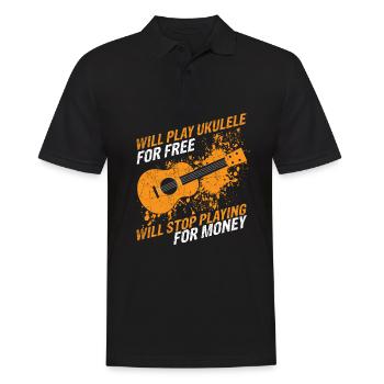 Ukulele Gitarre Musik Konzert Gitarrist Geschenk f - Männer Poloshirt - Schwarz - Vorne - Kai (181cm)