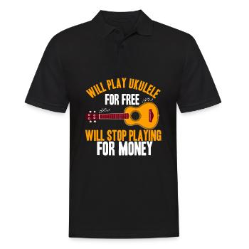 Ukulele Spieler Musik Musiker Gitarrist Geschenk f - Männer Poloshirt - Schwarz - Vorne - Kai (181cm)