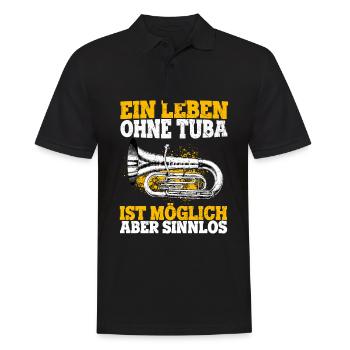 Tuba Konzert Orchester Tubaspieler Spruch Geschenk - Männer Poloshirt - Schwarz - Vorne - Kai (181cm)