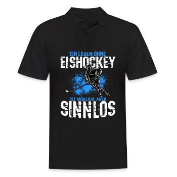 Eishockey Torwart Puck Eis Sport Geschenk Eishocke - Männer Poloshirt - Schwarz - Vorne - Kai (181cm)
