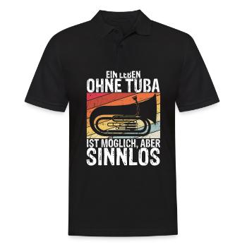 Tuba Konzert Orchester Tubaspieler Spruch Geschenk - Männer Poloshirt - Schwarz - Vorne - Kai (181cm)