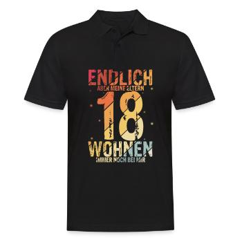 Endlich 18 Aber Meine Eltern Wohnen Immer Noch Bei - Männer Poloshirt - Schwarz - Vorne - Kai (181cm)