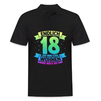 Endlich 18 Geburtstag Feiern Geschenkidee Geburtst - Männer Poloshirt - Schwarz - Vorne - Kai (181cm)