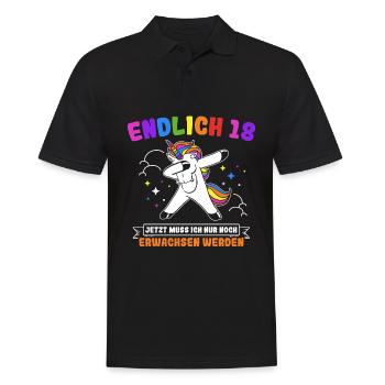 Endlich 18 Jetzt Muss Ich Nur Noch Erwachsen Werde - Männer Poloshirt - Schwarz - Vorne - Kai (181cm)