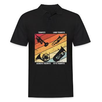 Trompete Blasmusik Horn Musikliebhaber Geschenk Tr - Männer Poloshirt - Schwarz - Vorne - Kai (181cm)