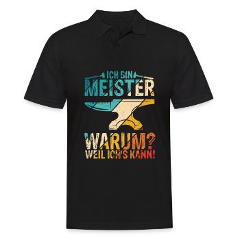 KFZ-Meister Zimmermeister Spruch Geschenk Bäckerme - Männer Poloshirt - Schwarz - Vorne - Kai (181cm)