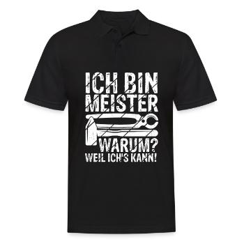 KFZ-Meister Zimmermeister Spruch Geschenk Bäckerme - Männer Poloshirt - Schwarz - Vorne - Kai (181cm)