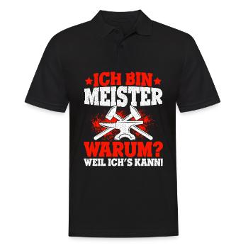 KFZ-Meister Zimmermeister Tischlermeister Bäckerme - Männer Poloshirt - Schwarz - Vorne - Kai (181cm)