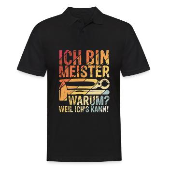 KFZ-Meister Zimmermeister Tischlermeister Bäckerme - Männer Poloshirt - Schwarz - Vorne - Kai (181cm)