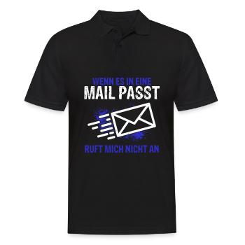 Mail Telefon Kollegen Sarkasmus Ironie Spruch Effi - Männer Poloshirt - Schwarz - Vorne - Kai (181cm)