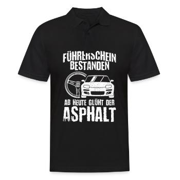 Fahrprüfung Bestanden Führerschein Fahrschüler Aut - Männer Poloshirt - Schwarz - Vorne - Kai (181cm)