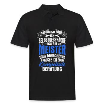KFZ-Meister Zimmermeister Spruch Geschenk Bäckerme - Männer Poloshirt - Schwarz - Vorne - Kai (181cm)