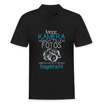 Kamera Fotografie Spruch Kamera Freunde Fotografie - Männer Poloshirt - Schwarz - Vorne - Kai (181cm)