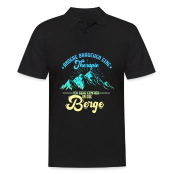 Andere Brauchen Eine Therapie Ich Geh Einfach In D - Männer Poloshirt - Schwarz - Vorne - Kai (181cm)