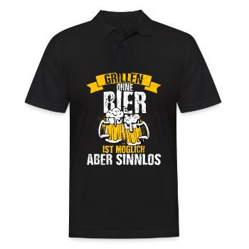 Grillen Ohne Bier Ist Möglich Aber Sinnlos - Grill - Männer Poloshirt - Schwarz - Vorne - Kai (181cm)