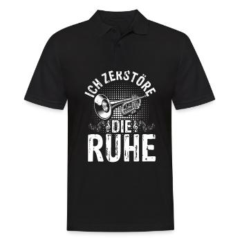 Trompete Liebhaber Orchester Keine Ruhe Geschenk M - Männer Poloshirt - Schwarz - Vorne - Kai (181cm)