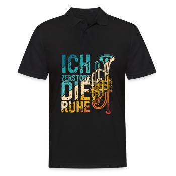 Trompete Liebhaber Orchester Keine Ruhe Geschenk M - Männer Poloshirt - Schwarz - Vorne - Kai (181cm)
